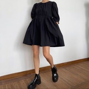 Zara Puff Sleeve Poplin Dress